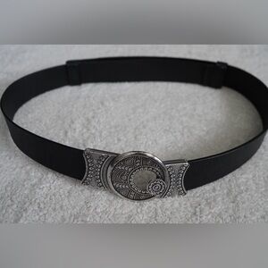 Chico’s Black Belt with Silver Buckle